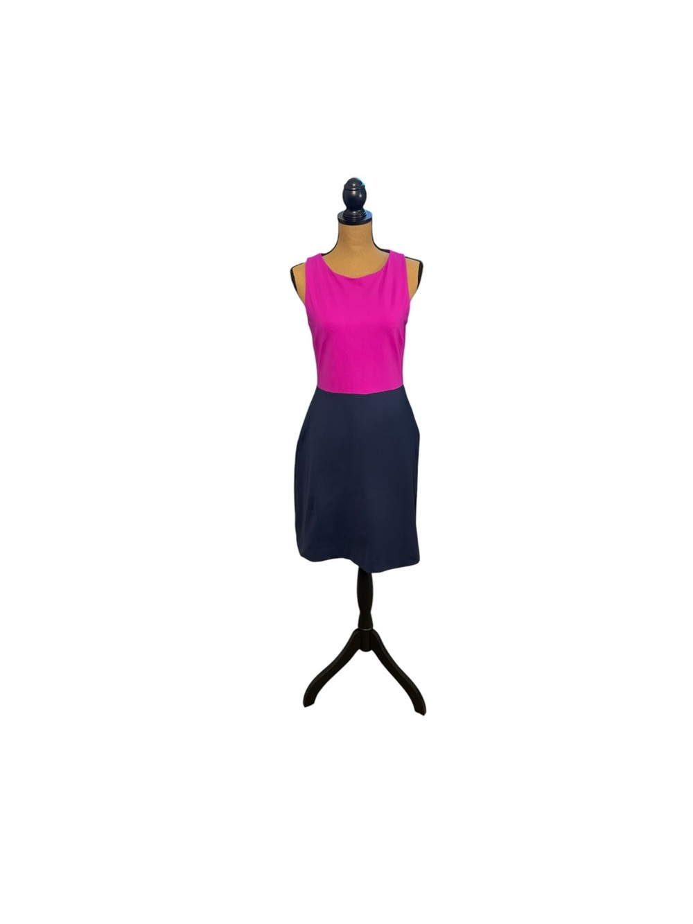 Cynthia Rowley Women M Fuchsia Navy Colorblock Sheath Dress Career Cocktail